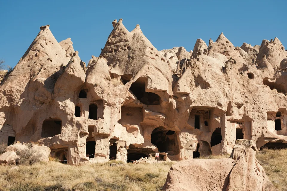 An ancient settlement carved into the rock