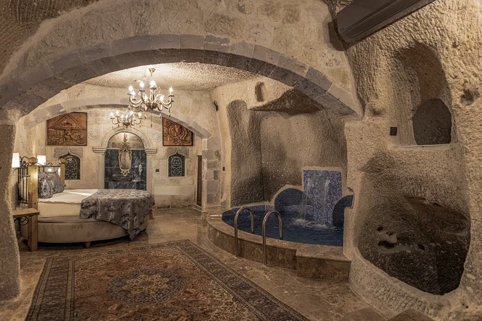 Göreme Cave Suites – konuk odasının iç görünümü