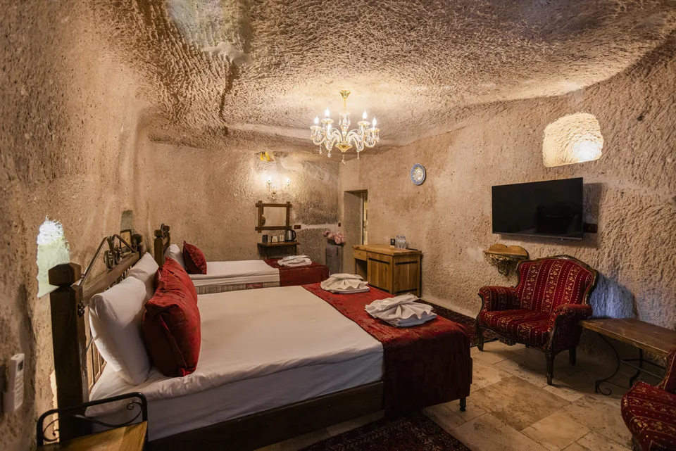 Göreme Cave Suites – konuk odasının iç görünümü